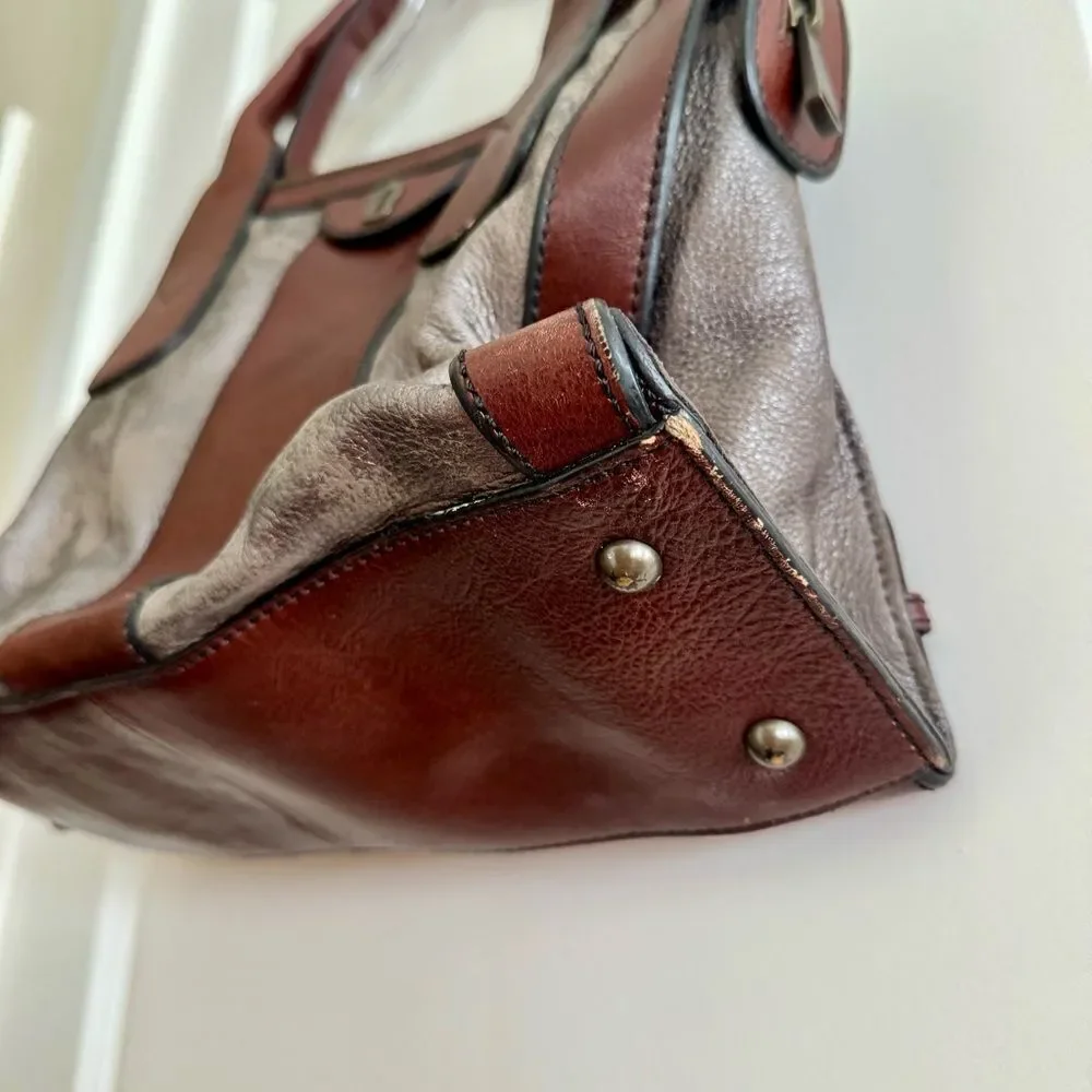 Fossil Brown and Silver Satchel